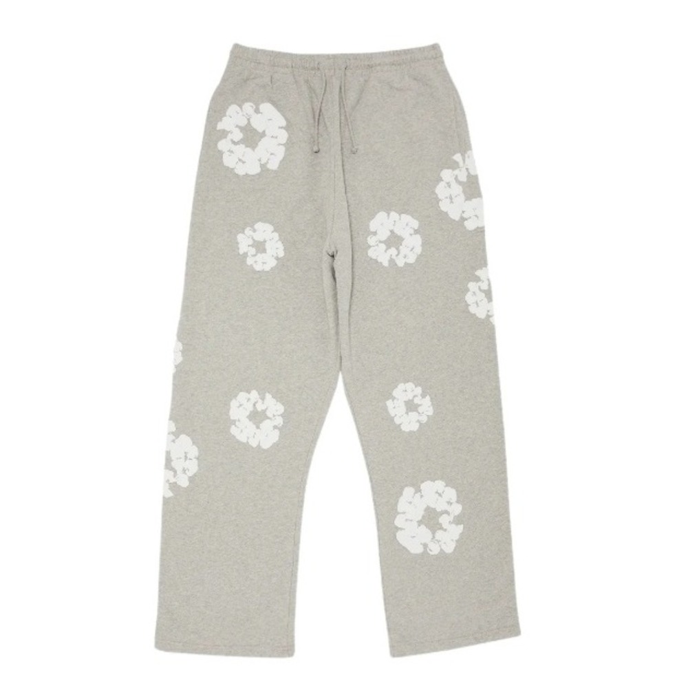 Denim Tears Cotton Wreath Open Hem Sweatpants Grey SS26BAS1140 Mens Size S